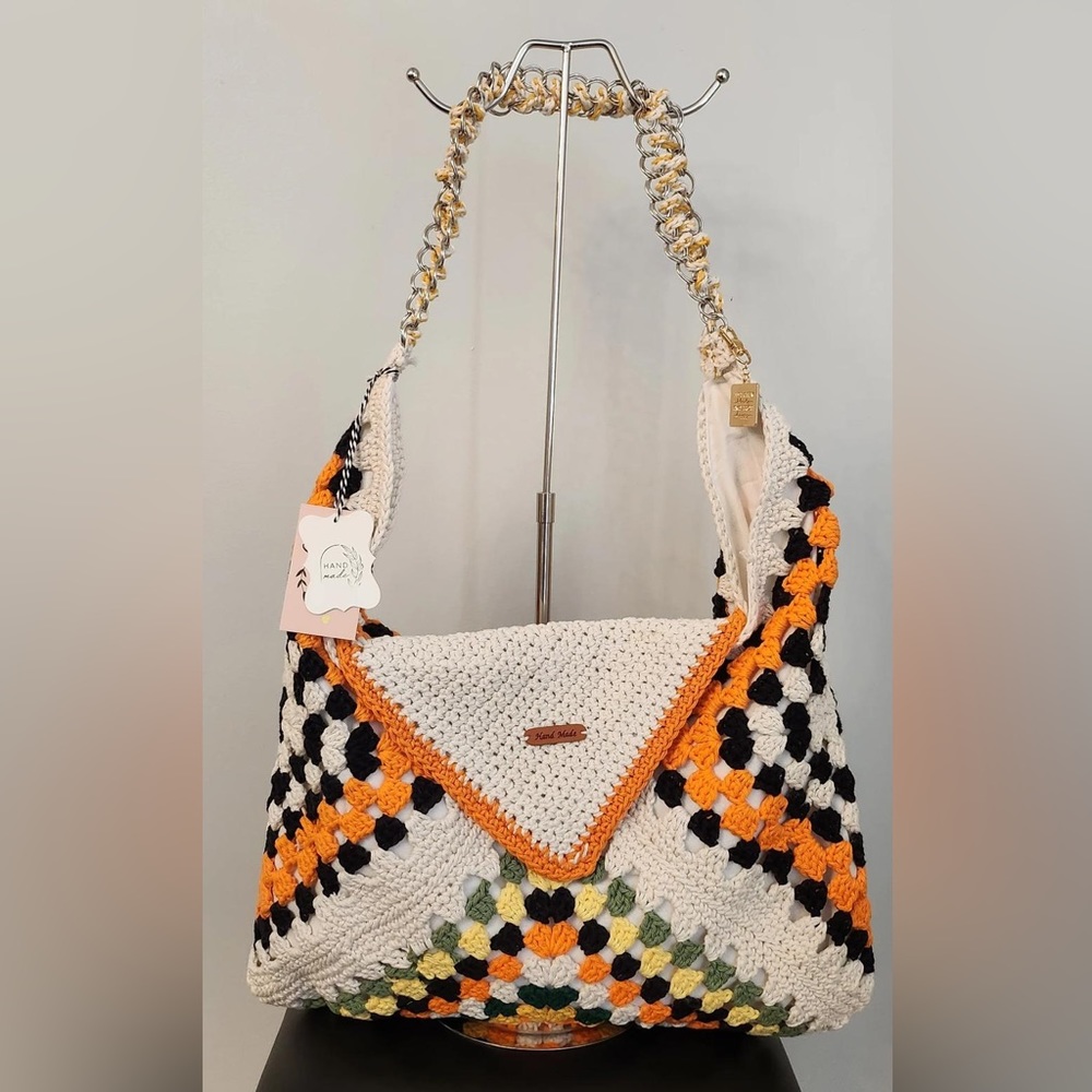 Large sized multicolor handmade bag